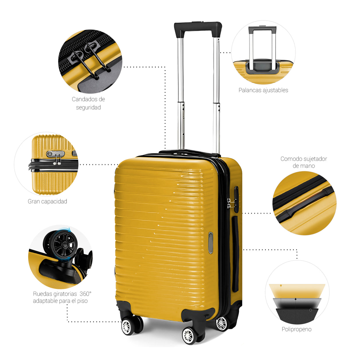 Maleta de Viaje de Mano A Bordo Con Candado De Seguridad