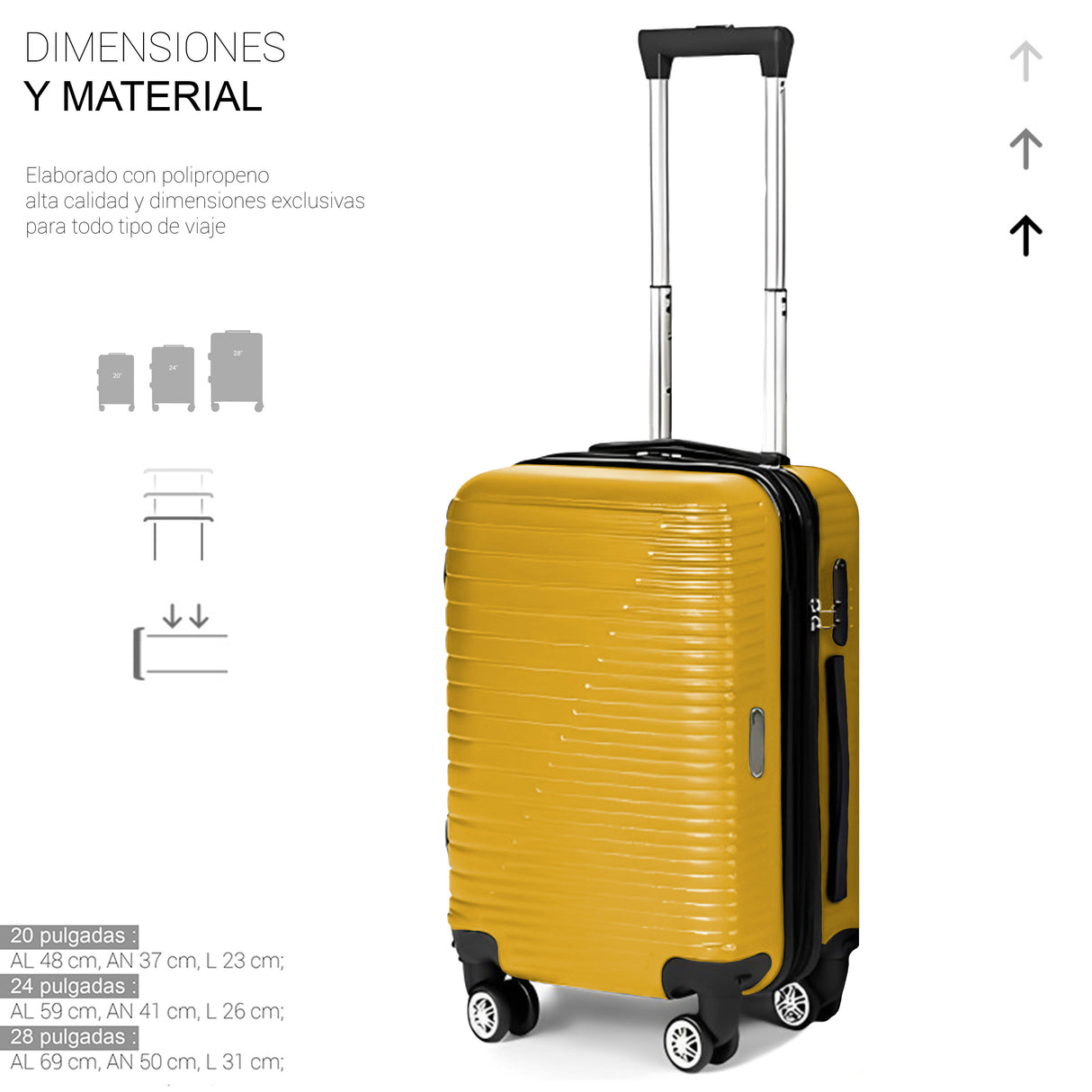 Maleta de Viaje de Mano A Bordo Con Candado De Seguridad