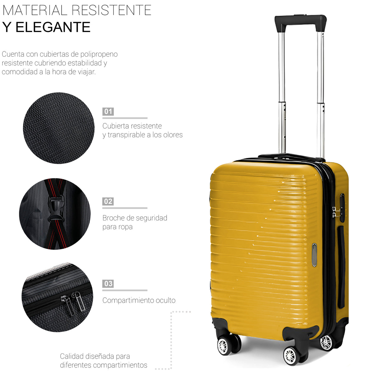 Maleta de Viaje de Mano A Bordo Con Candado De Seguridad
