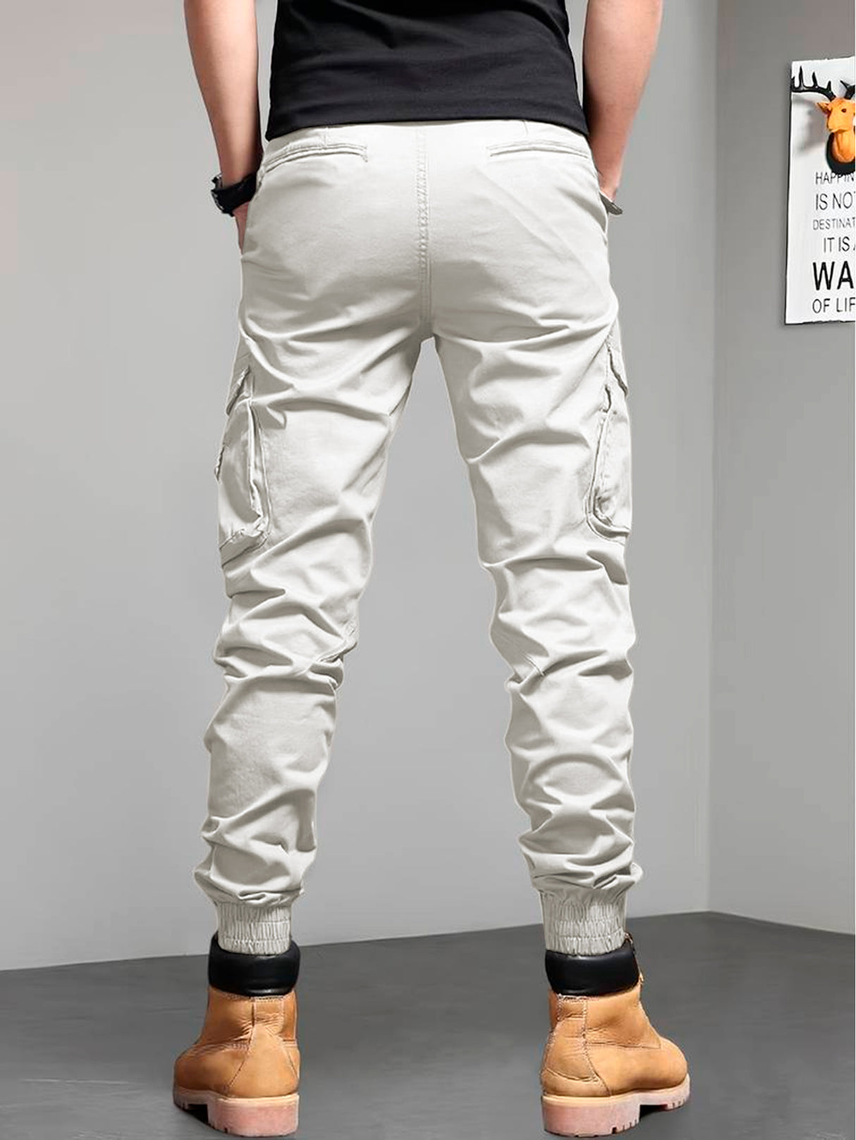 Pantalones Cargo Skinny para Hombre Pantalon tipo Cargo con Bolsas Laterales Mayoreo