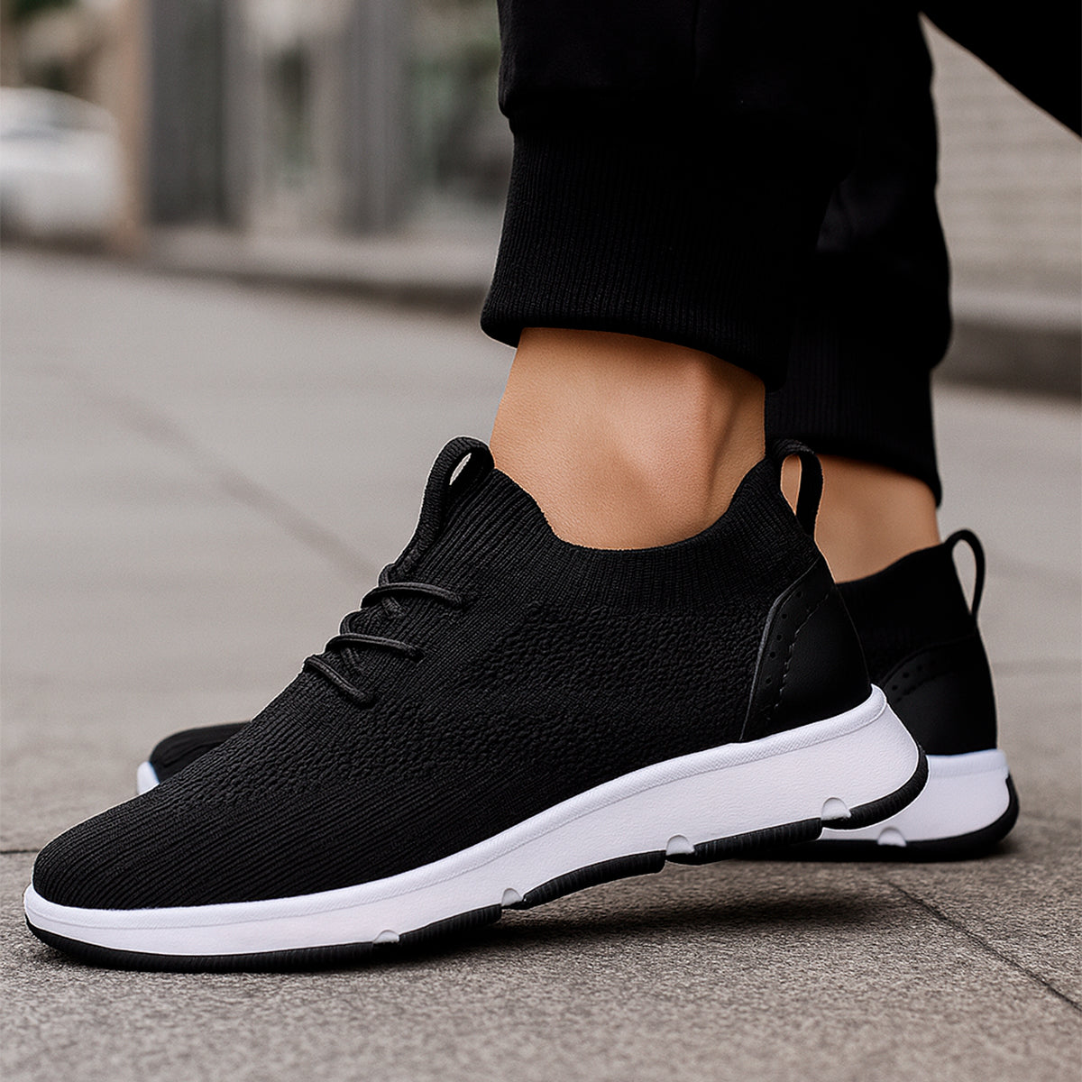 Tenis para hombre cómodo con un diseño de tela y suela antideslizante y flexible Zapatilla para hombre con un diseño cómodo con agujeta clásica transpirable