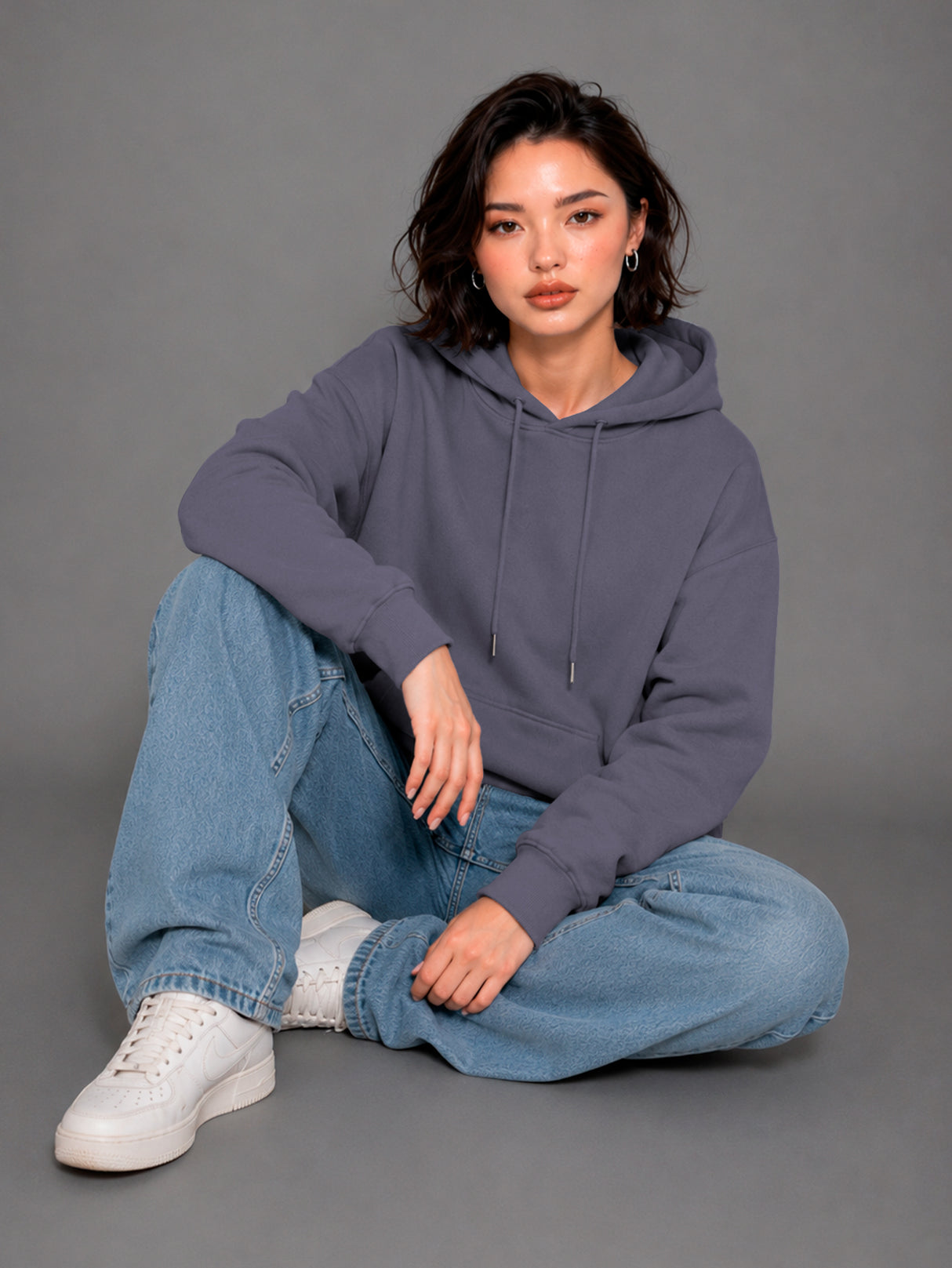 Sudadera con Capucha para Mujer Manga Larga Hoodie sin Cierre