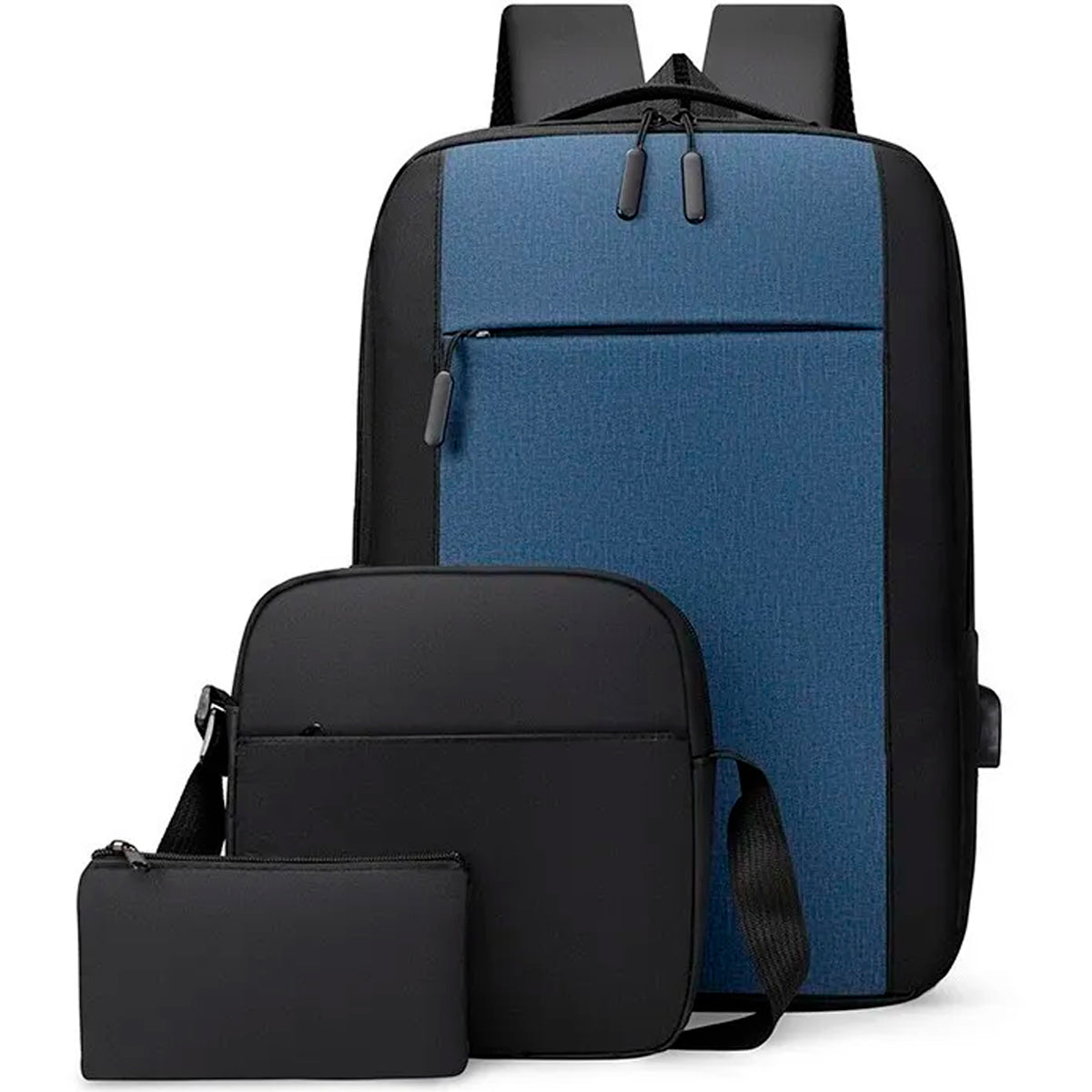 Set Mochila Backpack Con Puerto Usb (3pzas)