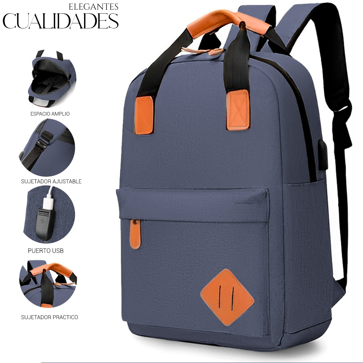 Mochila Backpack Impermeable Set De 3pzs Con Riñonera Y Puerto Usb