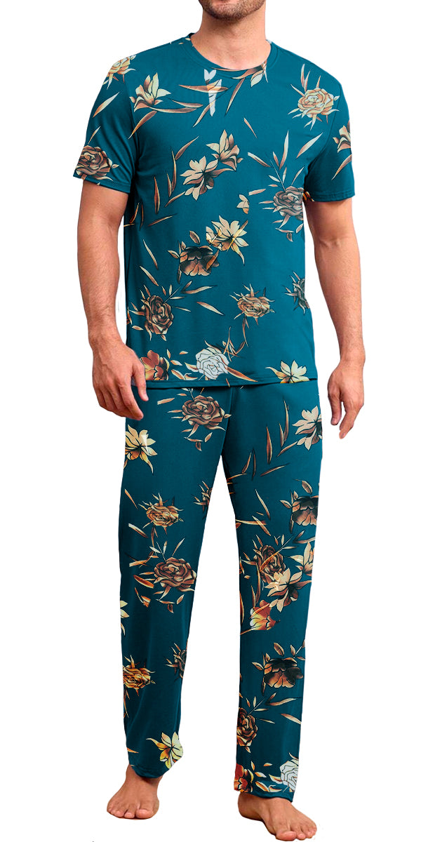 Conjunto de Pijama Para Hombre Elegante Camisa Pantalon Comodo para Dormir