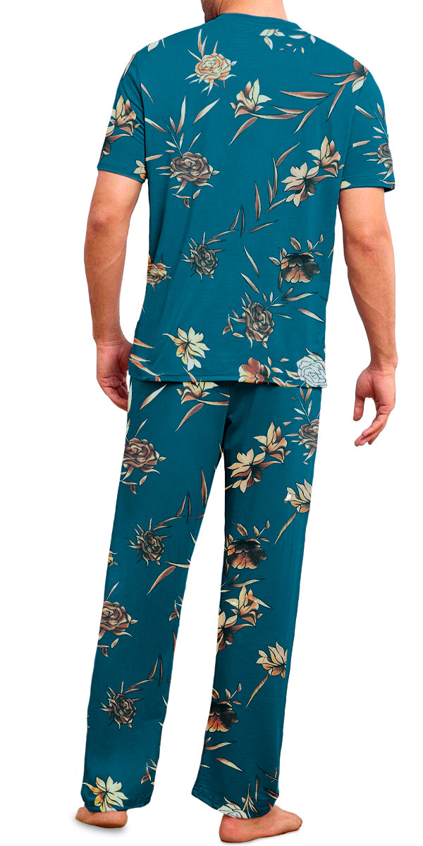 Conjunto de Pijama Para Hombre Elegante Camisa Pantalon Comodo para Dormir