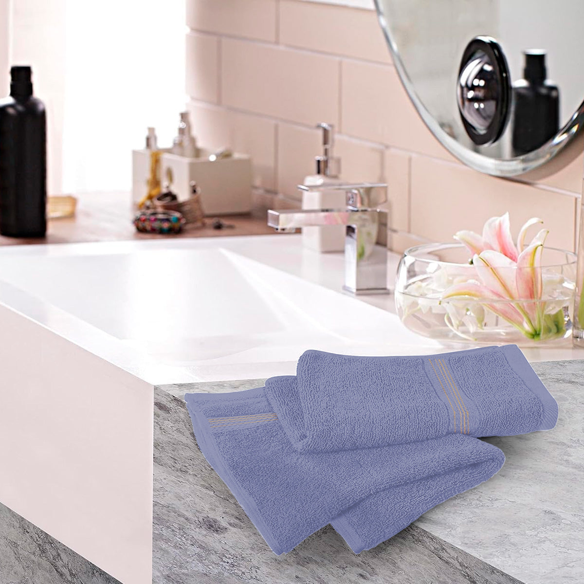 Pack de Toalla de baño de algodón puro, rectangular de 70*140cm, con patrón elegante Toalla De Baño Grande Completo 100% Algodón Suave ,absorbente, de secado rápido, resistente al color, adecuada para baño, hotel, viaje, fiesta, regalo, salón