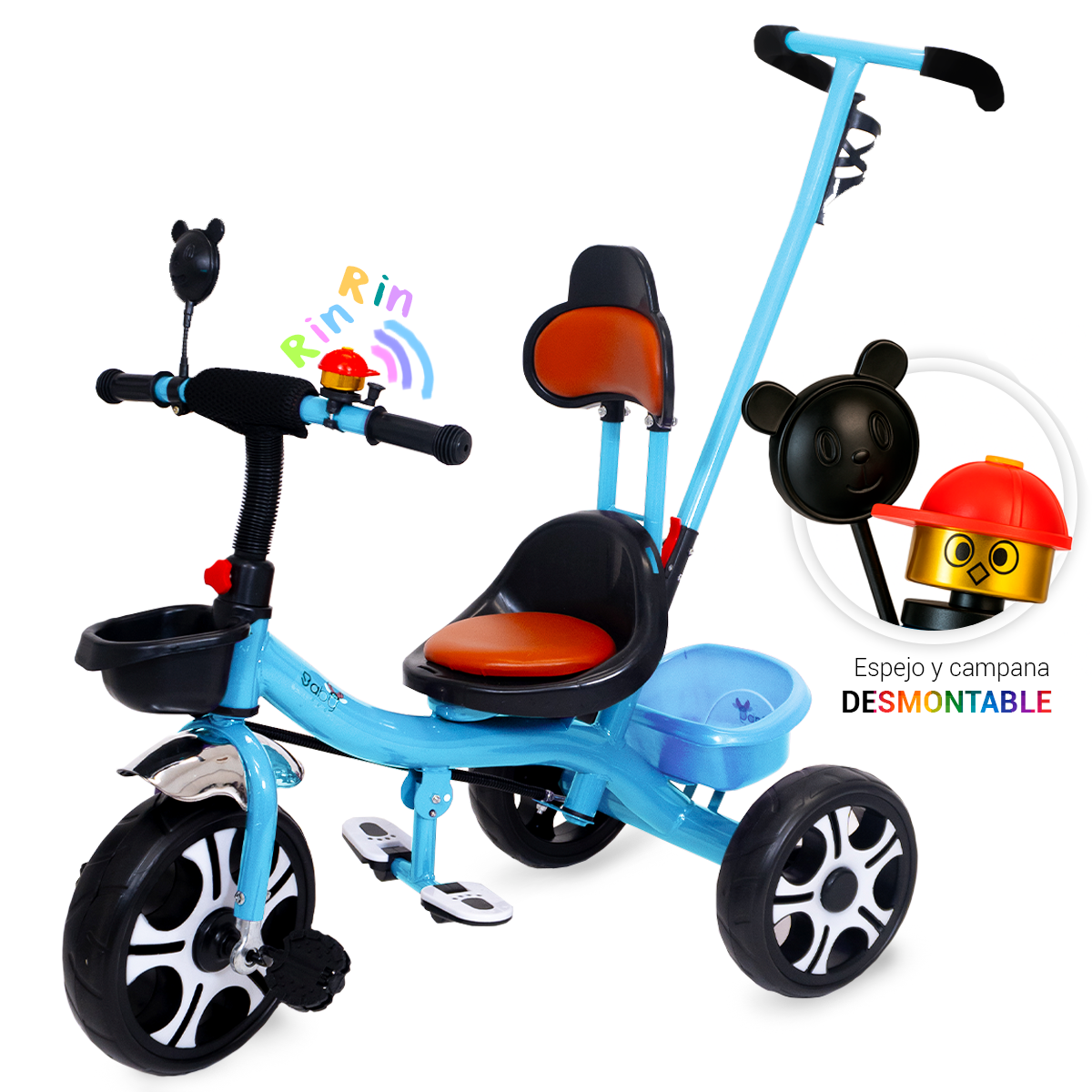 Triciclo Bicicleta Infantil Carriola Bebe Paseo Con Cajuela