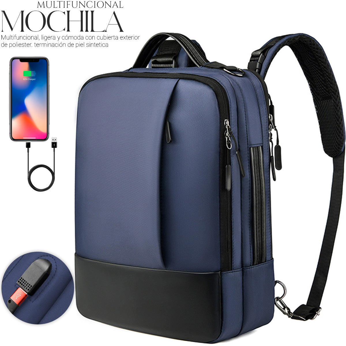 Mochila Backpack Con Puerto Usb