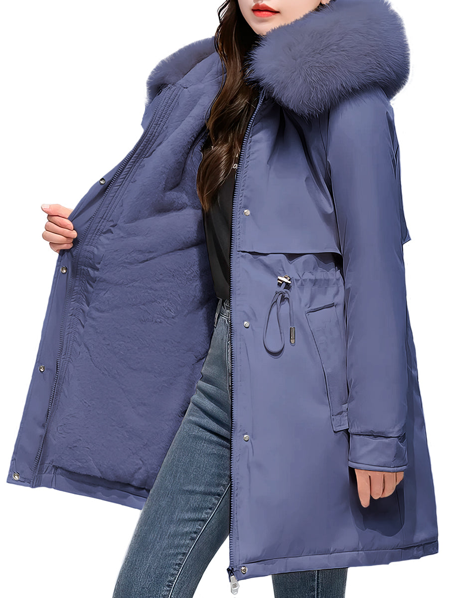 Chamarra Impermeable Ligera para Mujer Chaqueta De Invierno con Capucha Afelpada