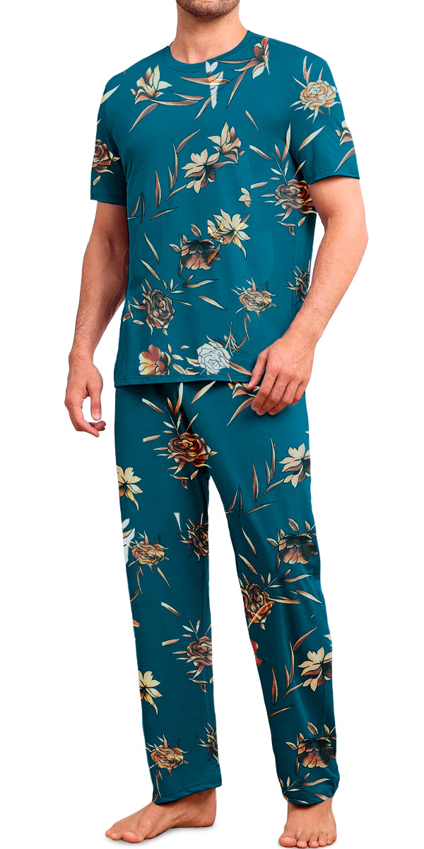 Conjunto de Pijama Para Hombre Elegante Camisa Pantalon Comodo para Dormir