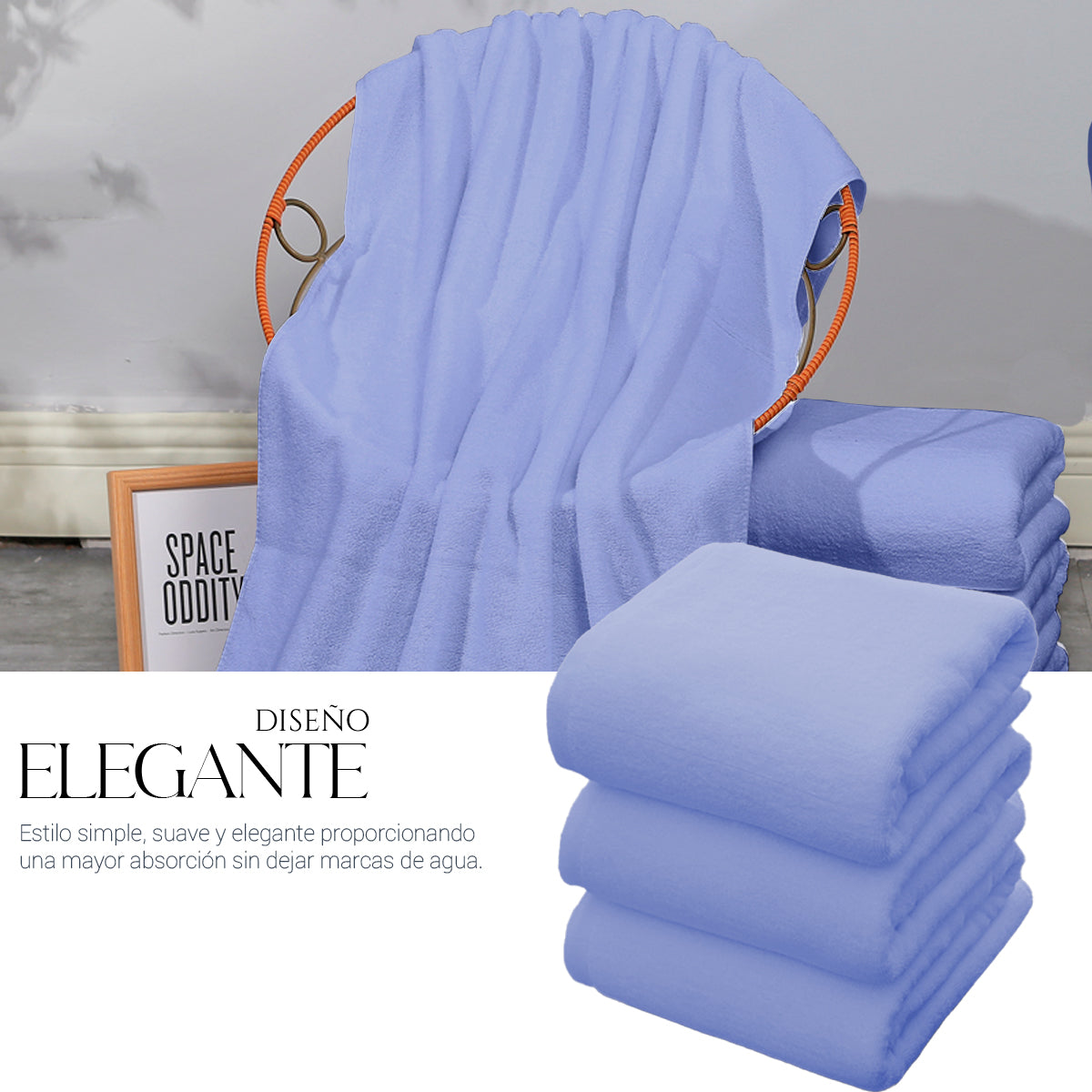 Toalla De Baño Grande Completo 100% Algodón Suave