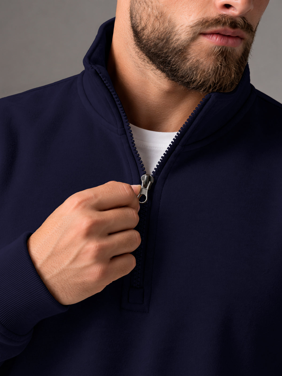Sudadera Para Hombre Con Media Cierro en Cuello