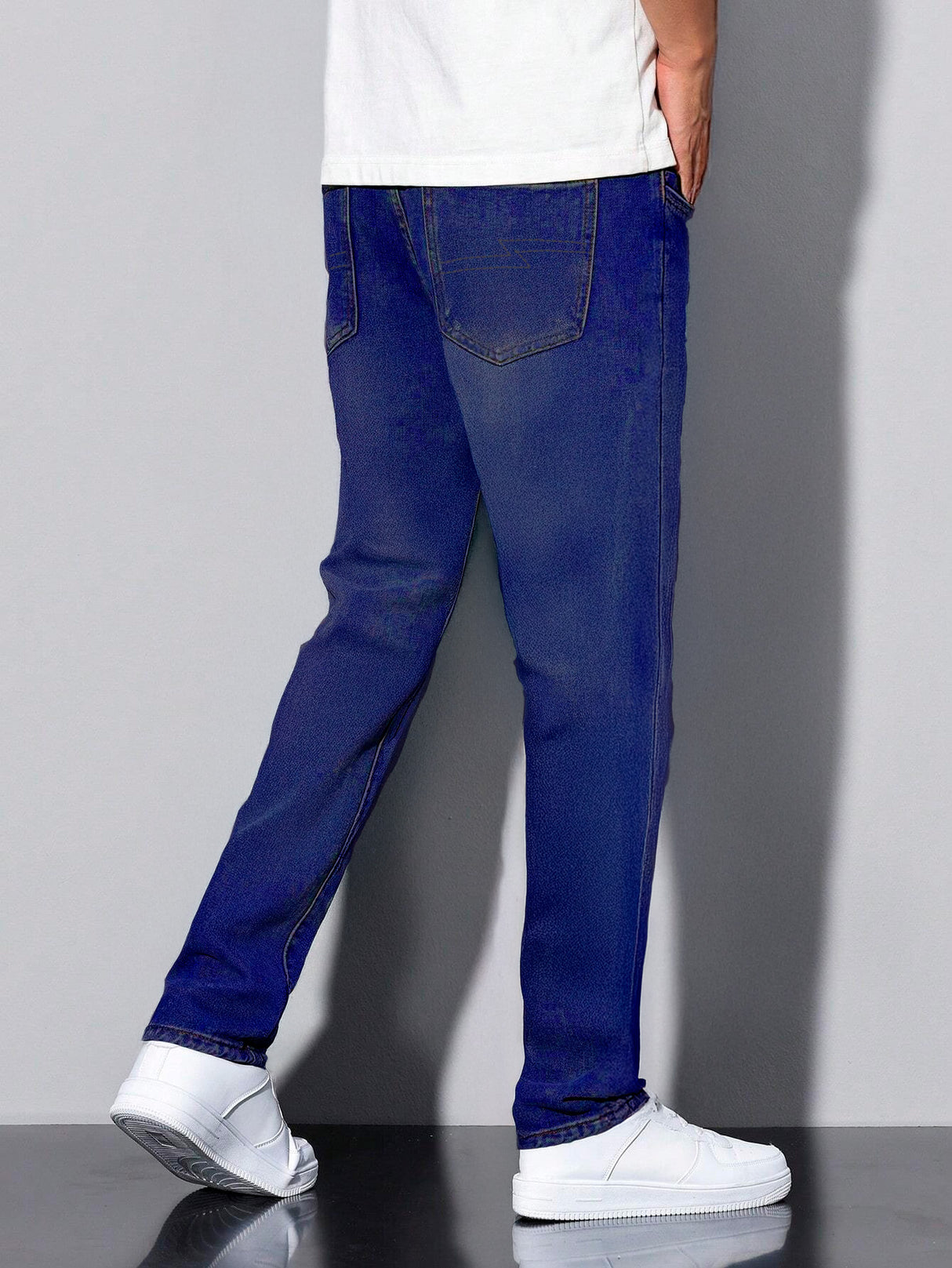 Jeans Clasico Para hombre Pantalon de Mezclilla Corte Regular Recto Slim