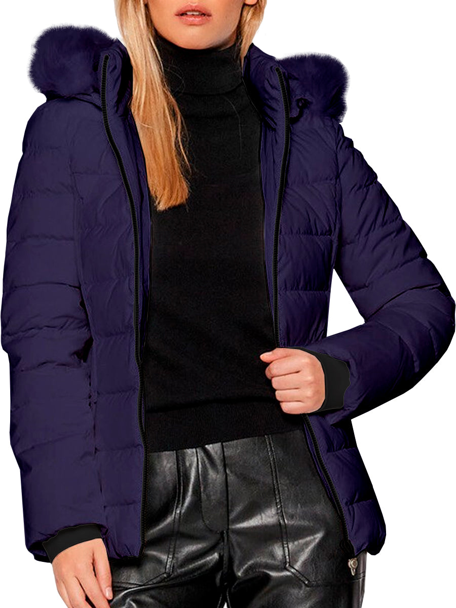 Chamarra Para Mujer Repelente Termico Con Gorro Desmontable