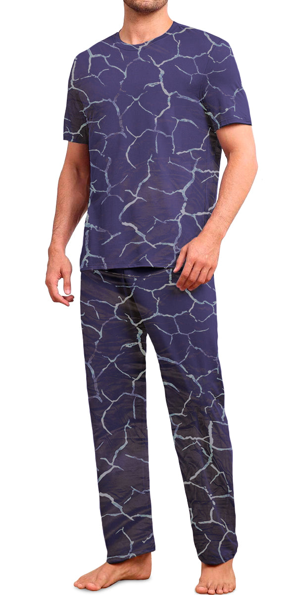 Conjunto de Pijama Para Hombre Elegante Camisa Pantalon Comodo para Dormir