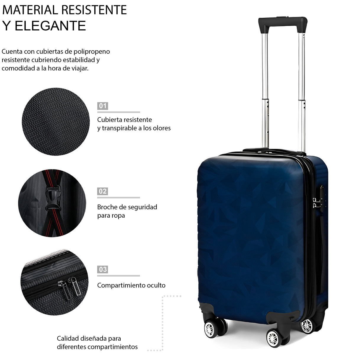 Maleta De Viaje De Mano A Bordo 20 Con Candado De Seguridad