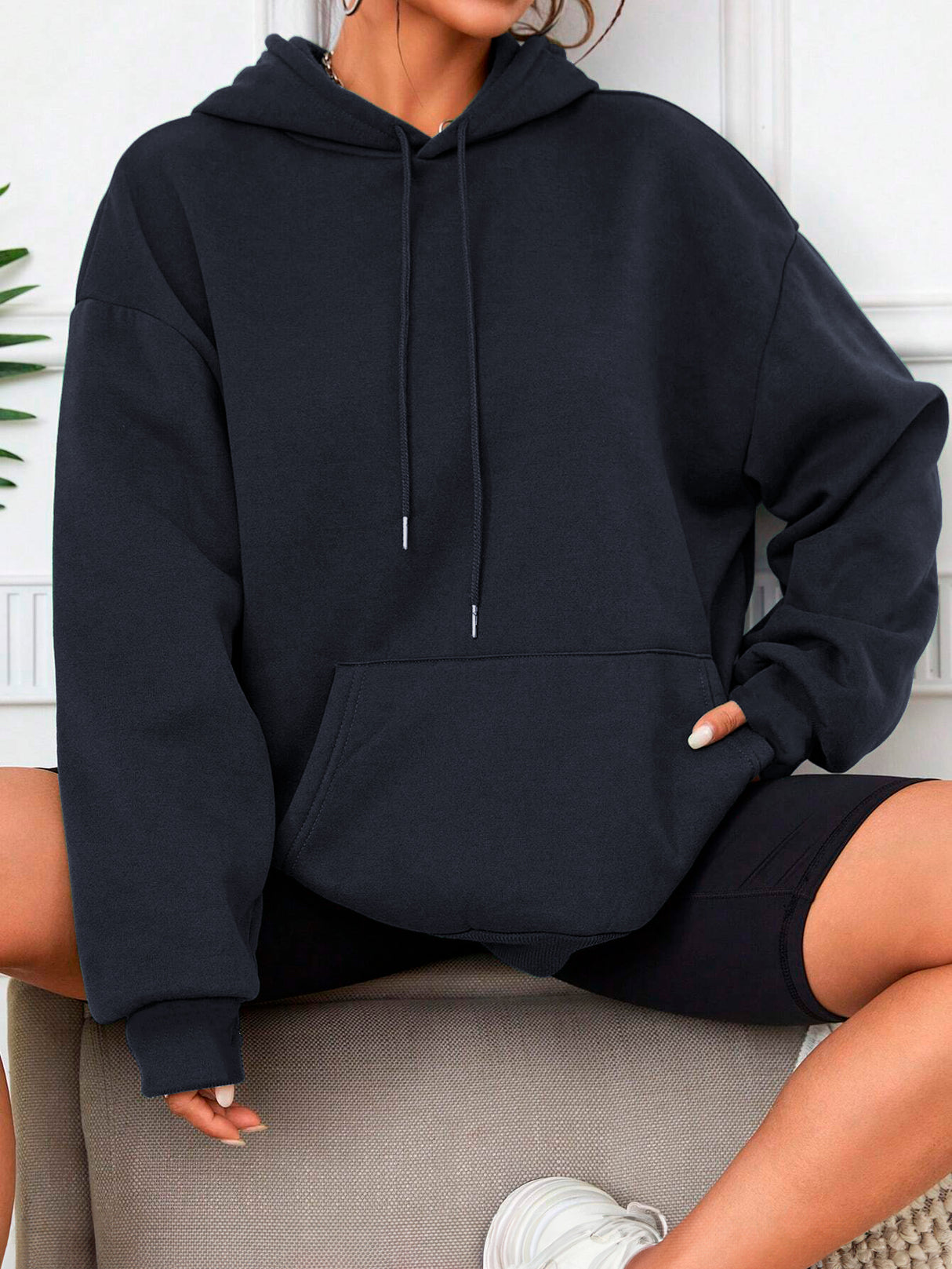 Sudadera con Capucha para Mujer Manga Larga Hoodie sin Cierre