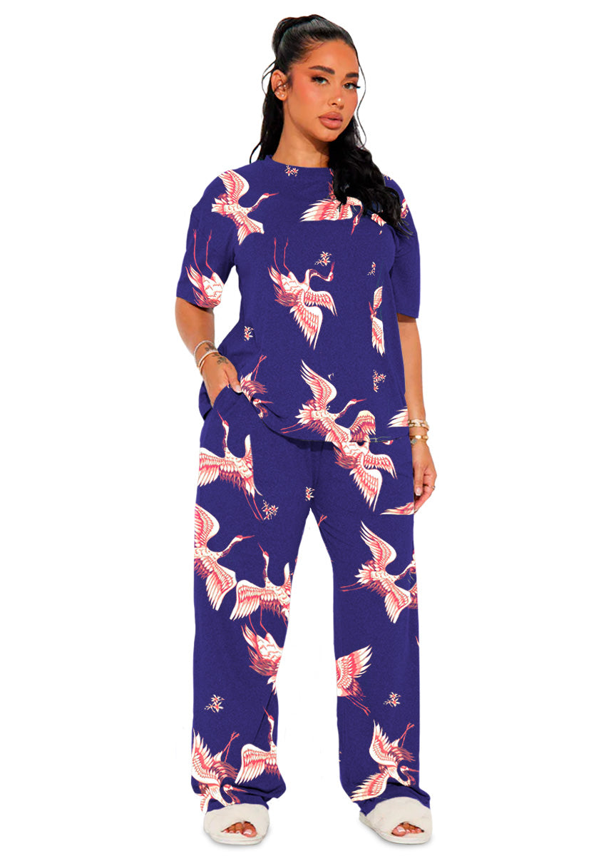 Set de Pijama para Mujer Conjunto Elegante Camisa Pantalon Suave para Descanso