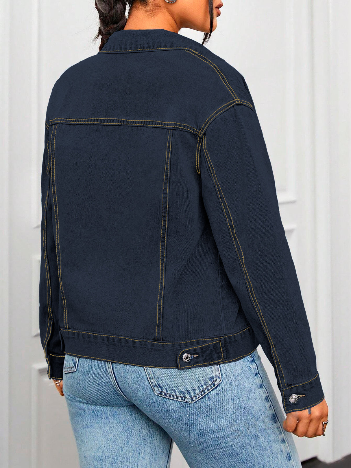 Chamarra de Mezclilla para Mujer de Diseño Clásico Manga Larga Mayoreo