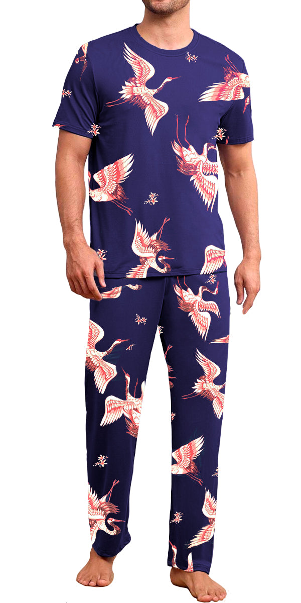 Conjunto de Pijama Para Hombre Elegante Camisa Pantalon Comodo para Dormir