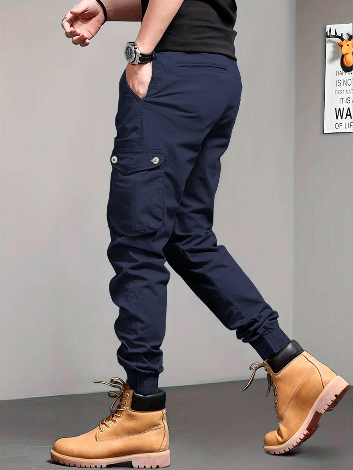 Pantalones Cargo Skinny para Hombre Pantalon tipo Cargo con Bolsas Laterales Mayoreo