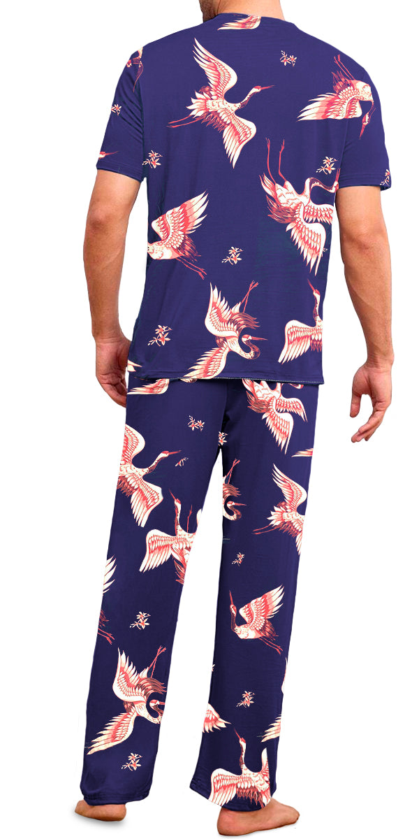 Conjunto de Pijama Para Hombre Elegante Camisa Pantalon Comodo para Dormir