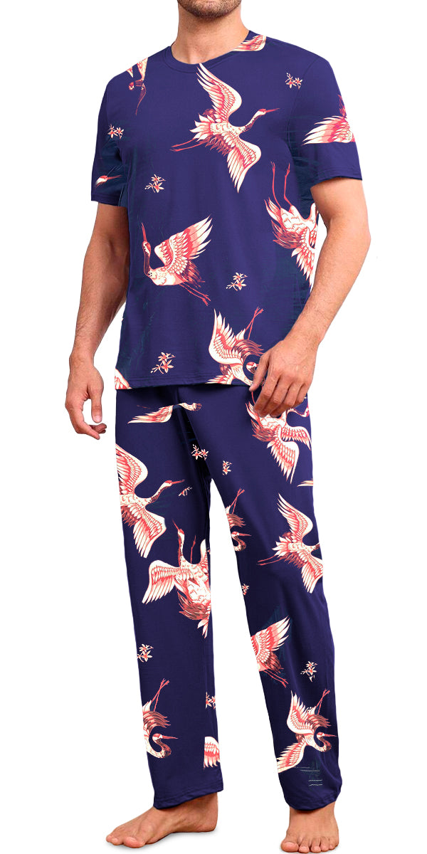 Conjunto de Pijama Para Hombre Elegante Camisa Pantalon Comodo para Dormir