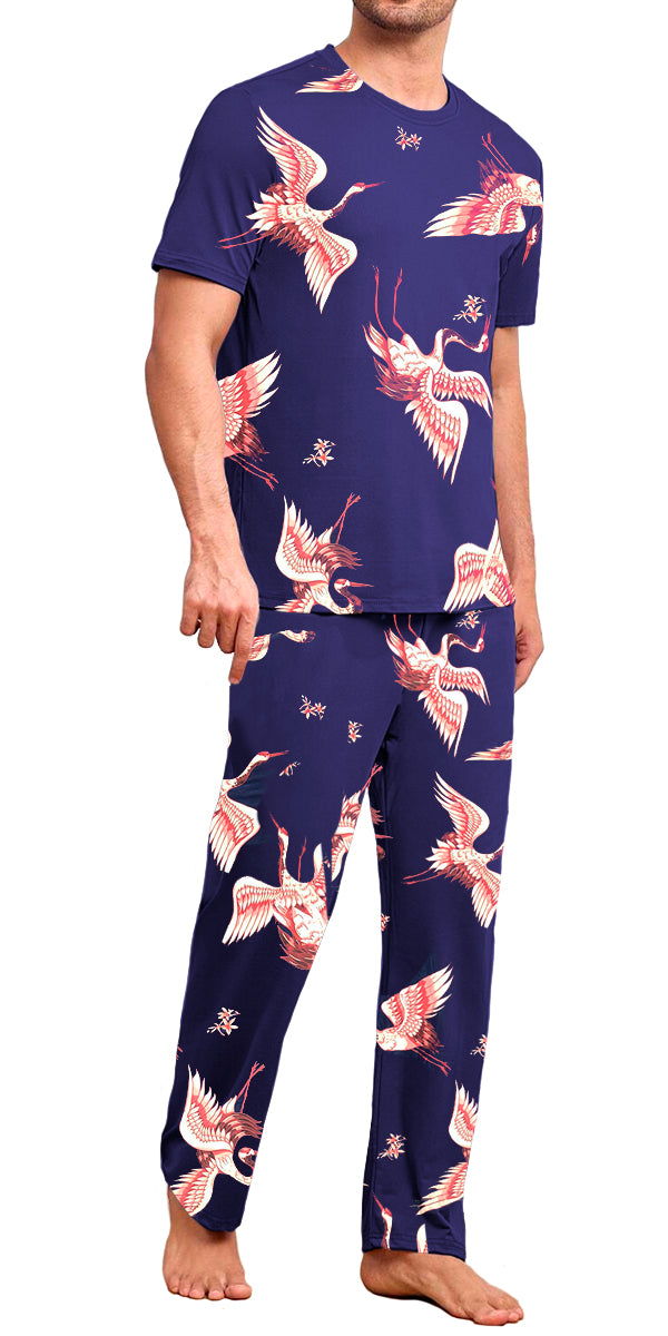 Conjunto de Pijama Para Hombre Elegante Camisa Pantalon Comodo para Dormir