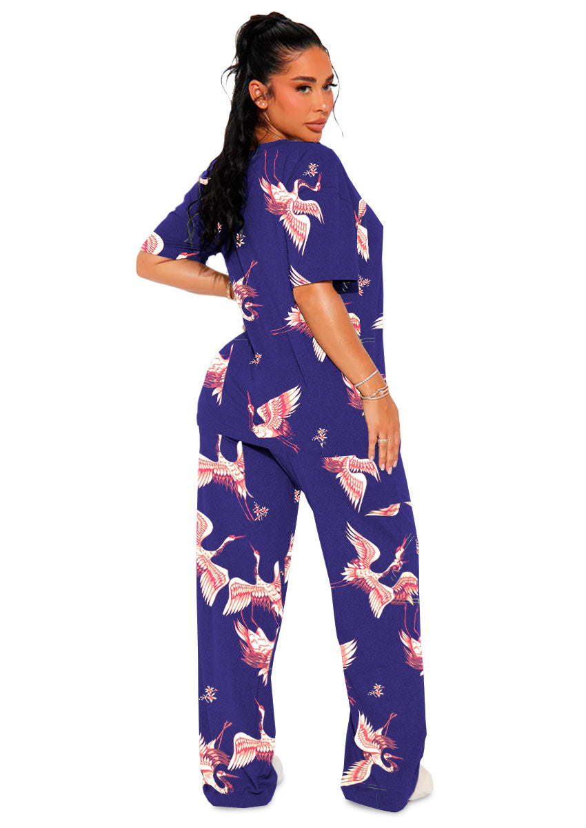 Set de Pijama para Mujer Conjunto Elegante Camisa Pantalon Suave para Descanso