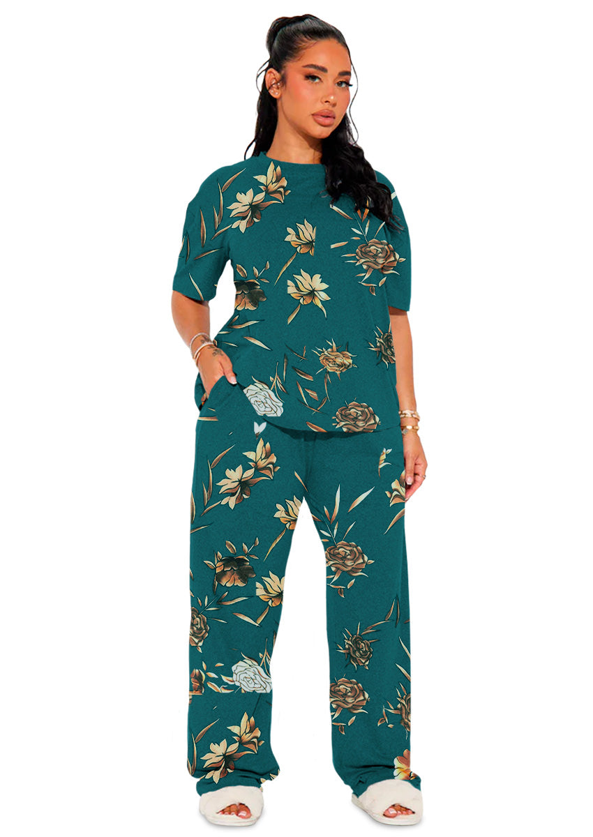 Set de Pijama para Mujer Conjunto Elegante Camisa Pantalon Suave para Descanso