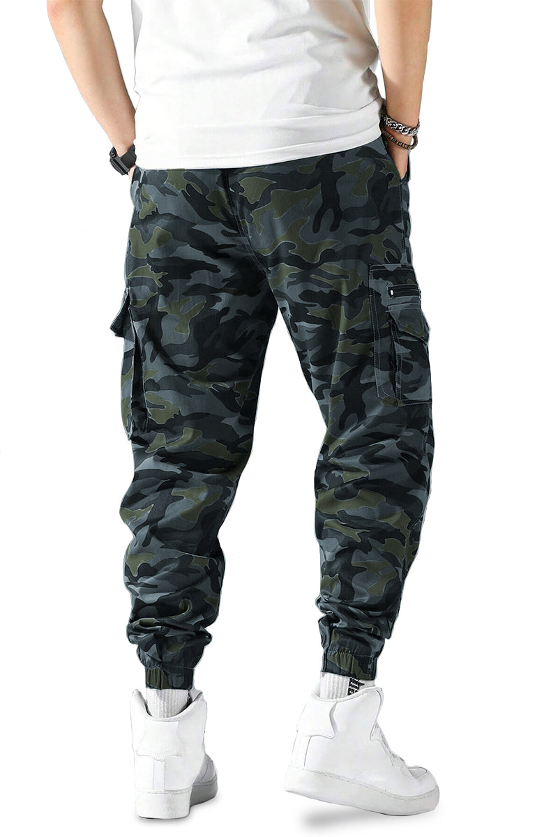 Pantalón Cargo para Hombre Pantalon con Camuflaje Bolsas Laterales Multi-Bolsillos Tacticos