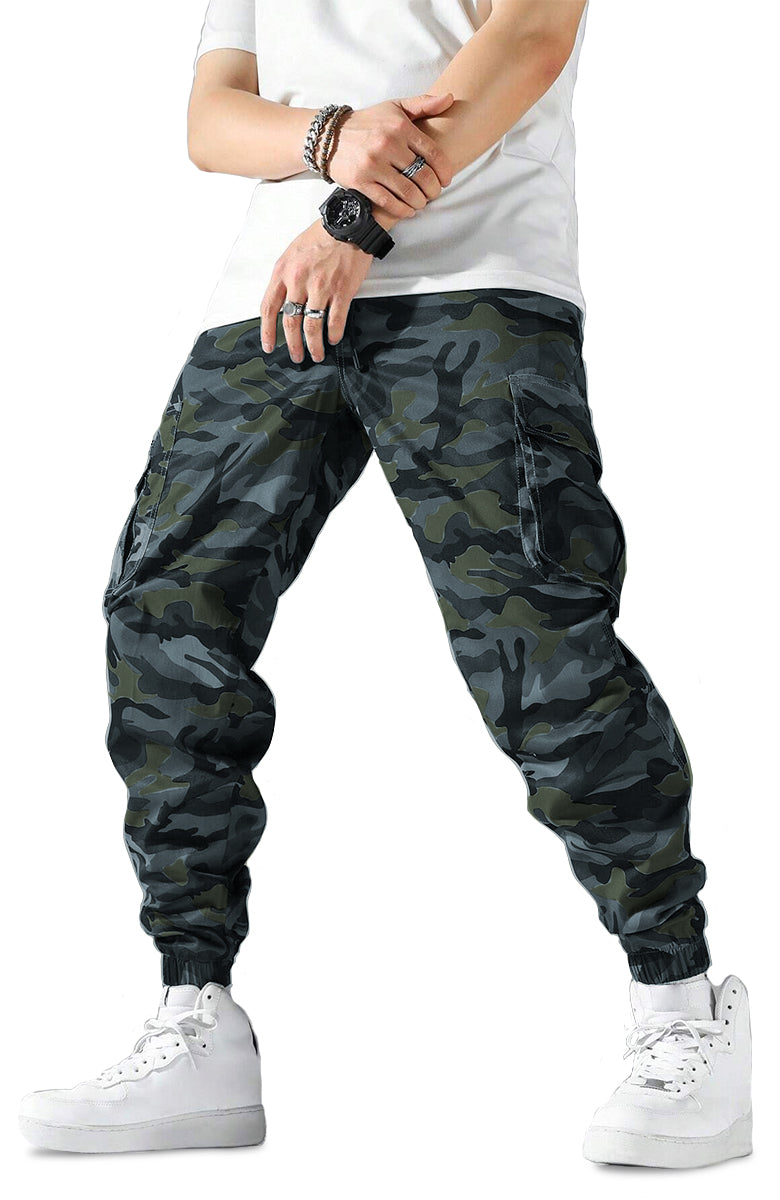 Pantalón Cargo para Hombre Pantalon con Camuflaje Bolsas Laterales Multi-Bolsillos Tacticos