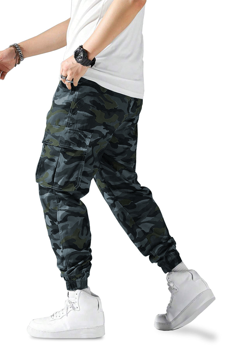 Pantalón Cargo para Hombre Pantalon con Camuflaje Bolsas Laterales Multi-Bolsillos Tacticos