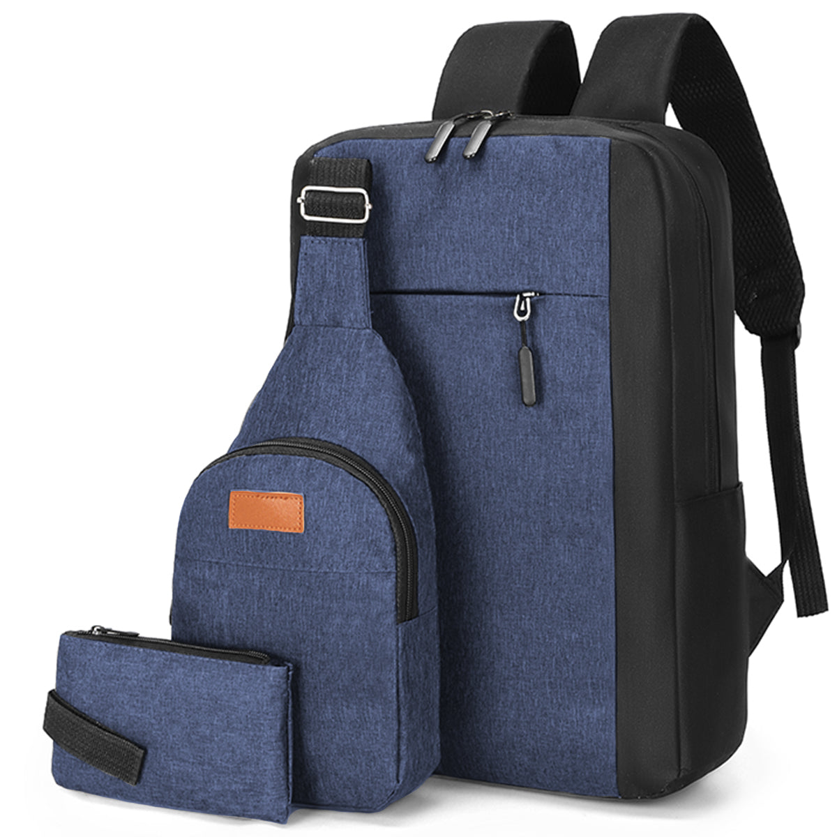 Mochila Backpack Impermeable Set De 3pzs Con Riñonera Y Puerto Usb