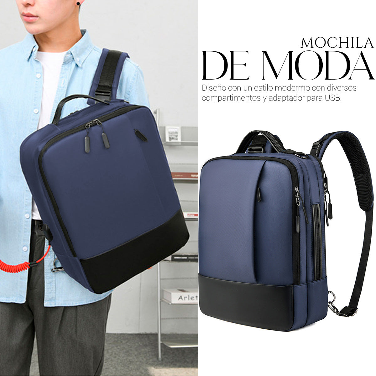 Mochila Backpack Con Puerto Usb