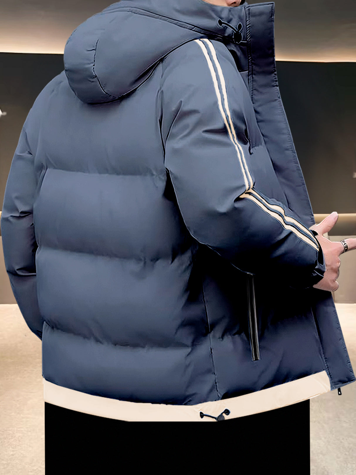 Chamarra para Hombre Impermeable de Invierno, Moderna, Cierre con Capucha, Estilo Casual, Cálida.