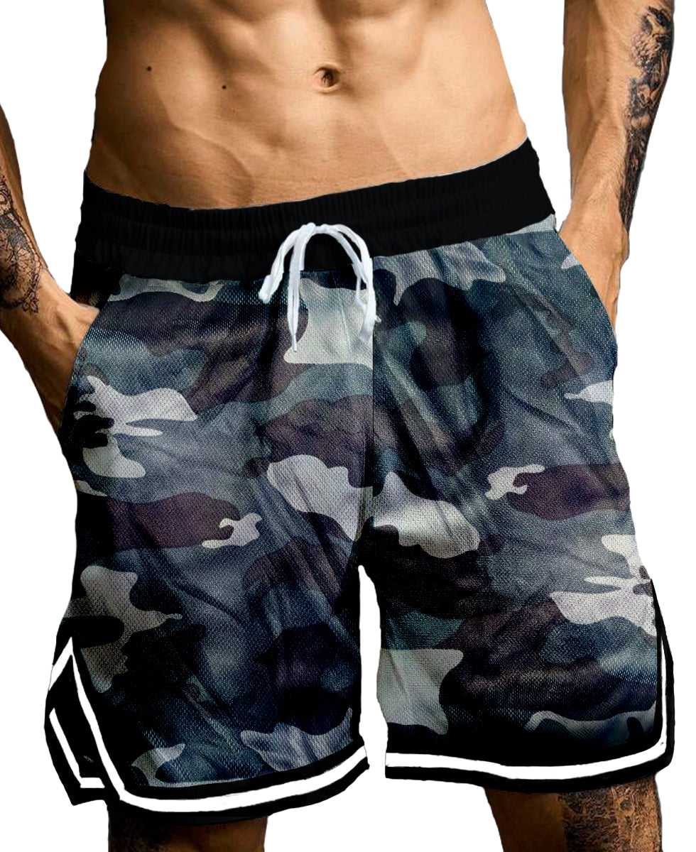 Pantalones Cortos Deportivos de Entrenamiento para Hombre Shorts con Bolsillos Laterales, Transpirable para Correr