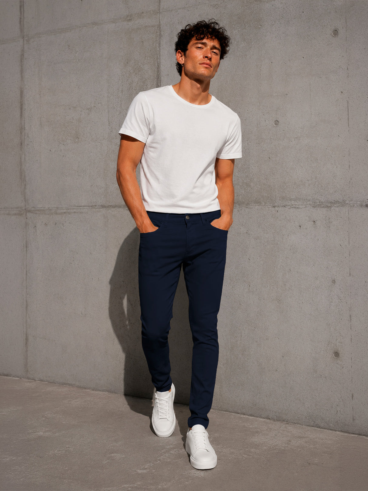 Pantalón De Vestir Casual Hombre Skinny Slim Fit Gabardina