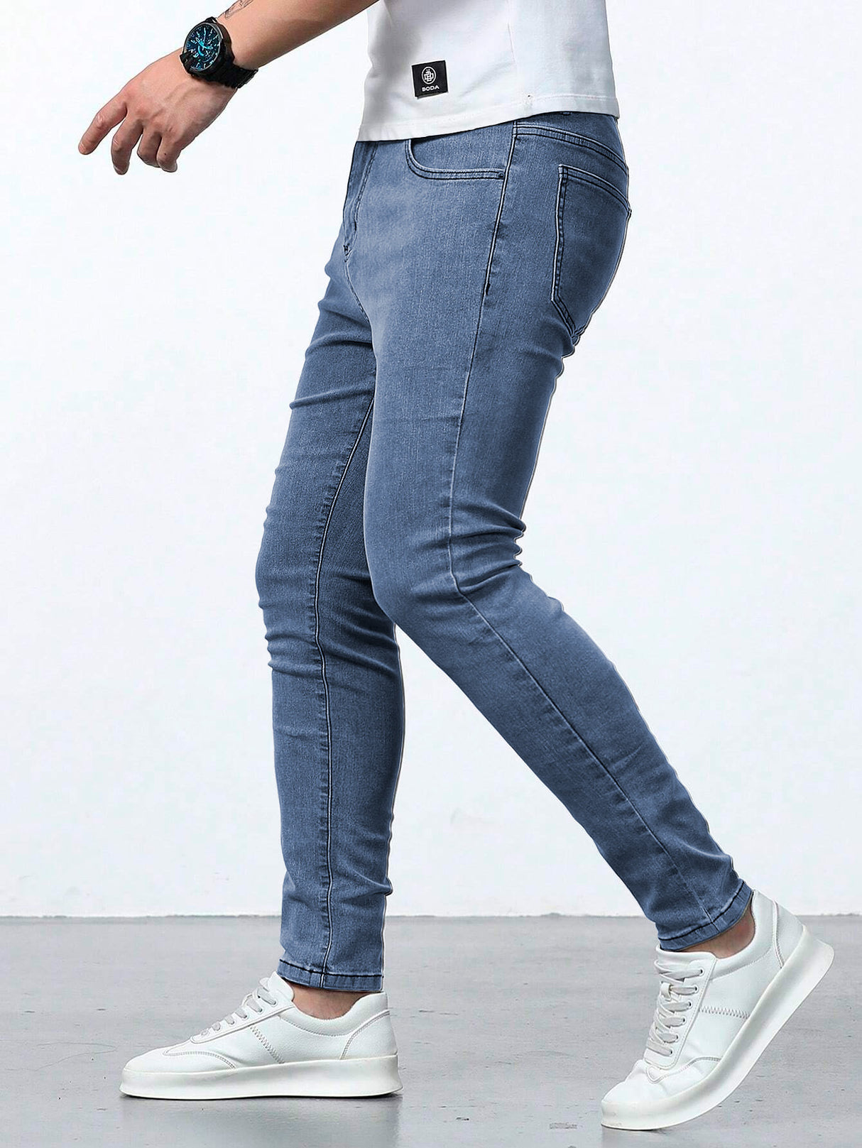 Jeans Ajustados Skinny Fit Pantalón para Hombre de Mezclilla Slim Casual Transpirable
