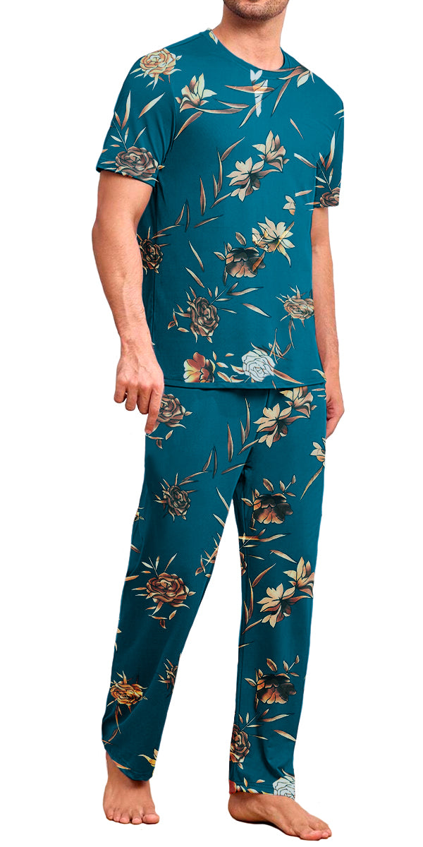 Conjunto de Pijama Para Hombre Elegante Camisa Pantalon Comodo para Dormir