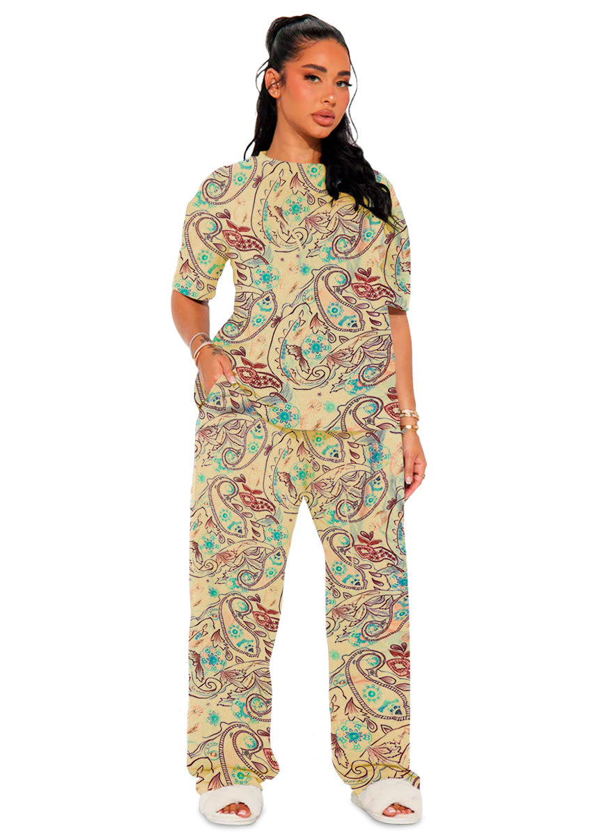 Set de Pijama para Mujer Conjunto Elegante Camisa Pantalon Suave para Descanso