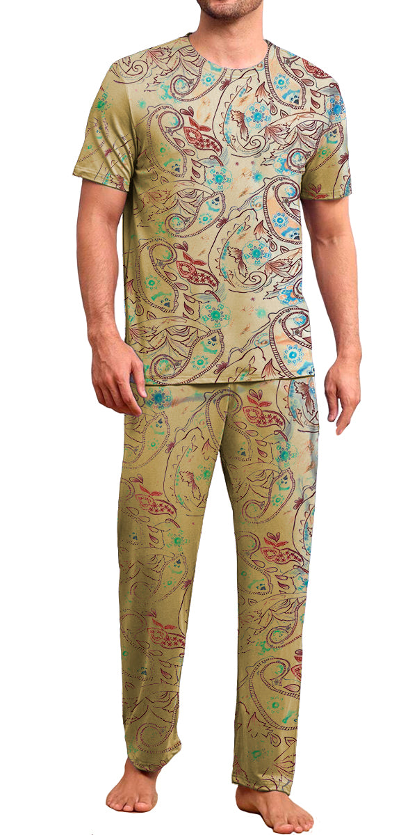 Conjunto de Pijama Para Hombre Elegante Camisa Pantalon Comodo para Dormir