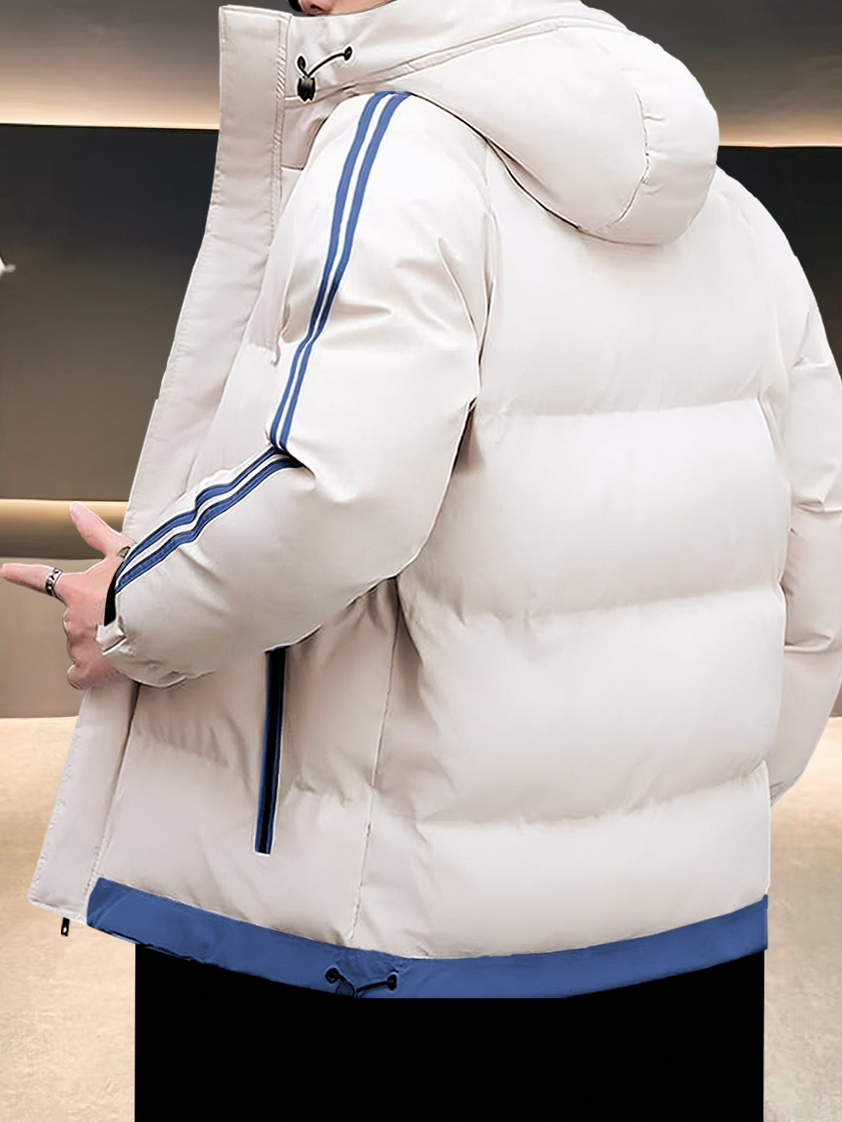 Chamarra para Hombre Impermeable de Invierno, Moderna, Cierre con Capucha, Estilo Casual, Cálida.