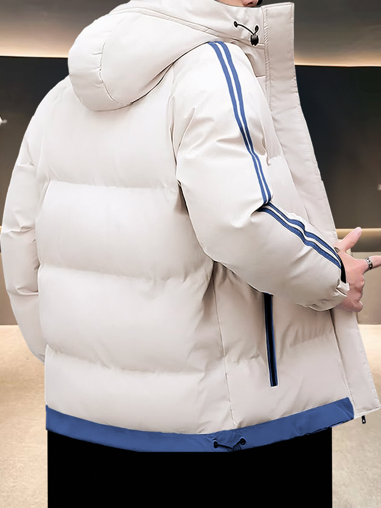 Chamarra para Hombre Impermeable de Invierno, Moderna, Cierre con Capucha, Estilo Casual, Cálida.