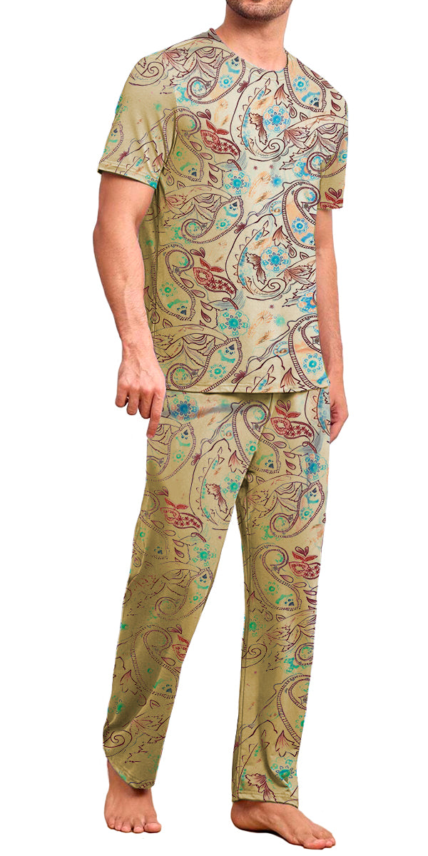 Conjunto de Pijama Para Hombre Elegante Camisa Pantalon Comodo para Dormir