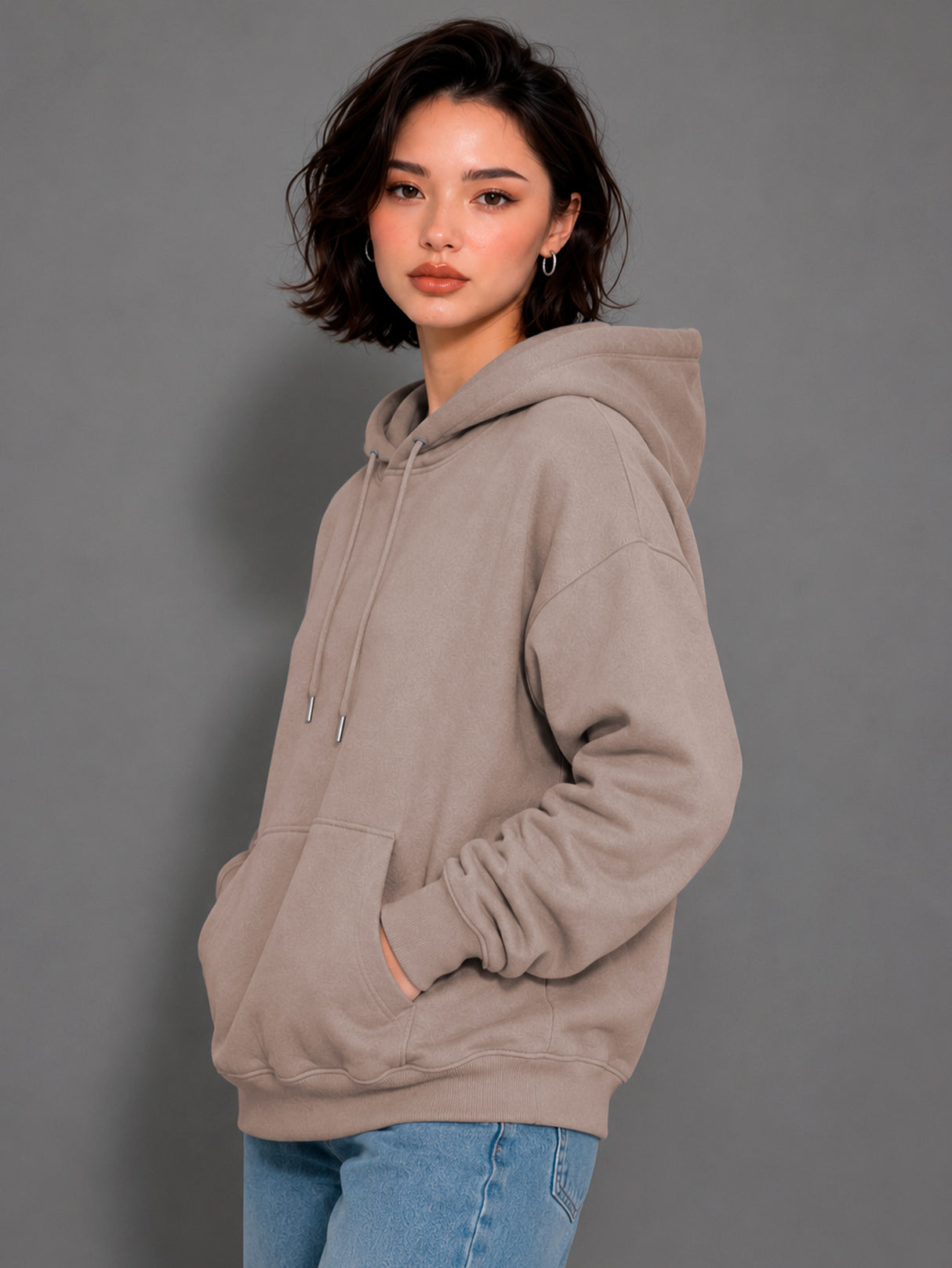 Sudadera con Capucha para Mujer Manga Larga Hoodie sin Cierre