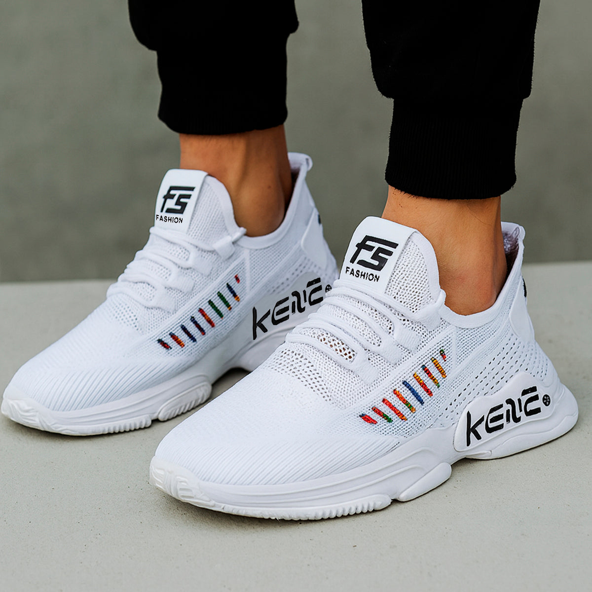 Tenis casuales para hombre con un diseño de tela para correr con punta Zapatilla cómodo para el uso Transpirable Y Absorción- Para Correr, Ejercicio