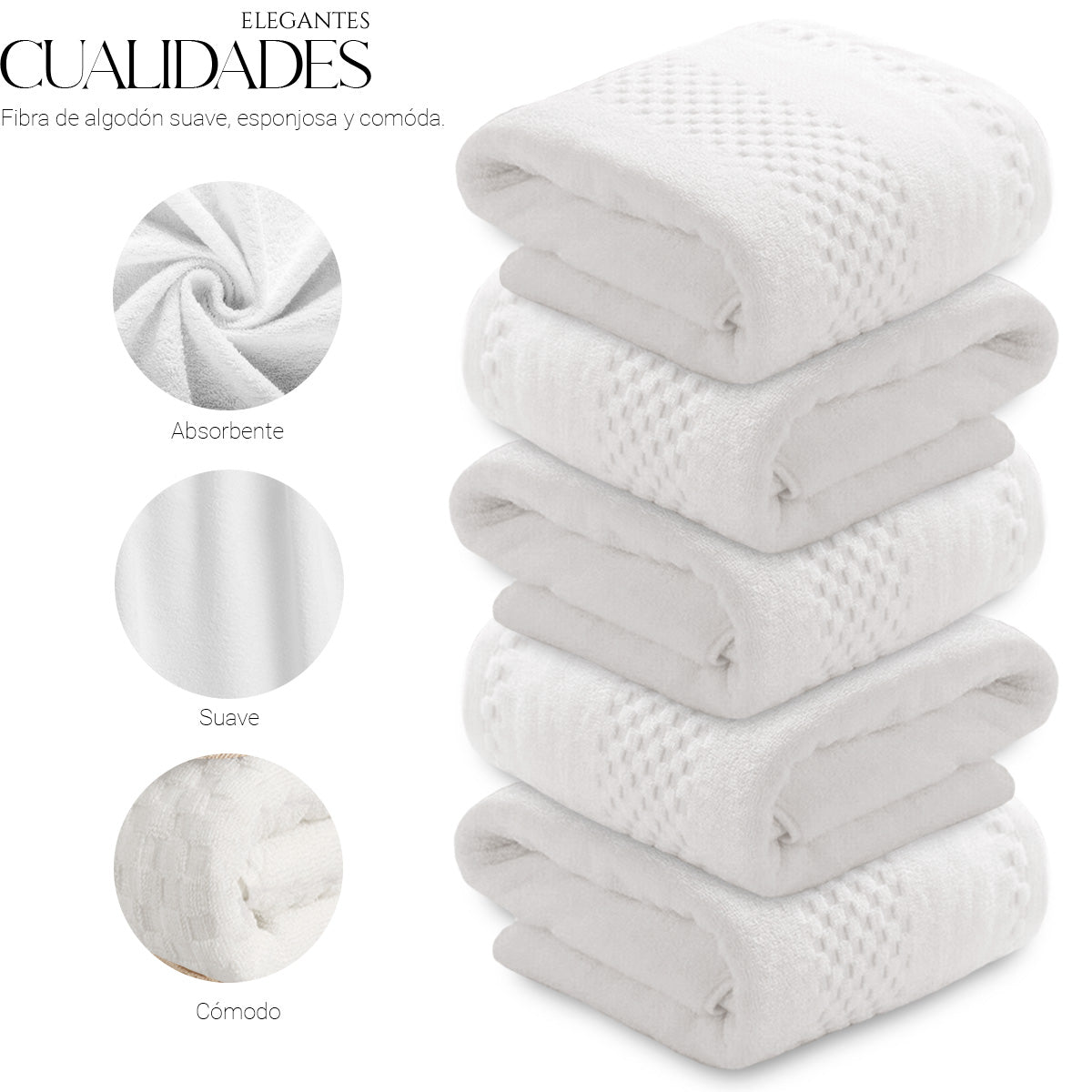 Toalla De Baño Grande Completo 100% Algodón Suave