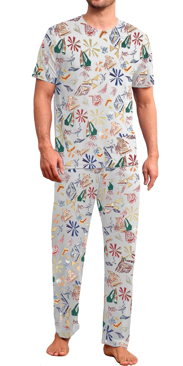 Conjunto de Pijama Para Hombre Elegante Camisa Pantalon Comodo para Dormir